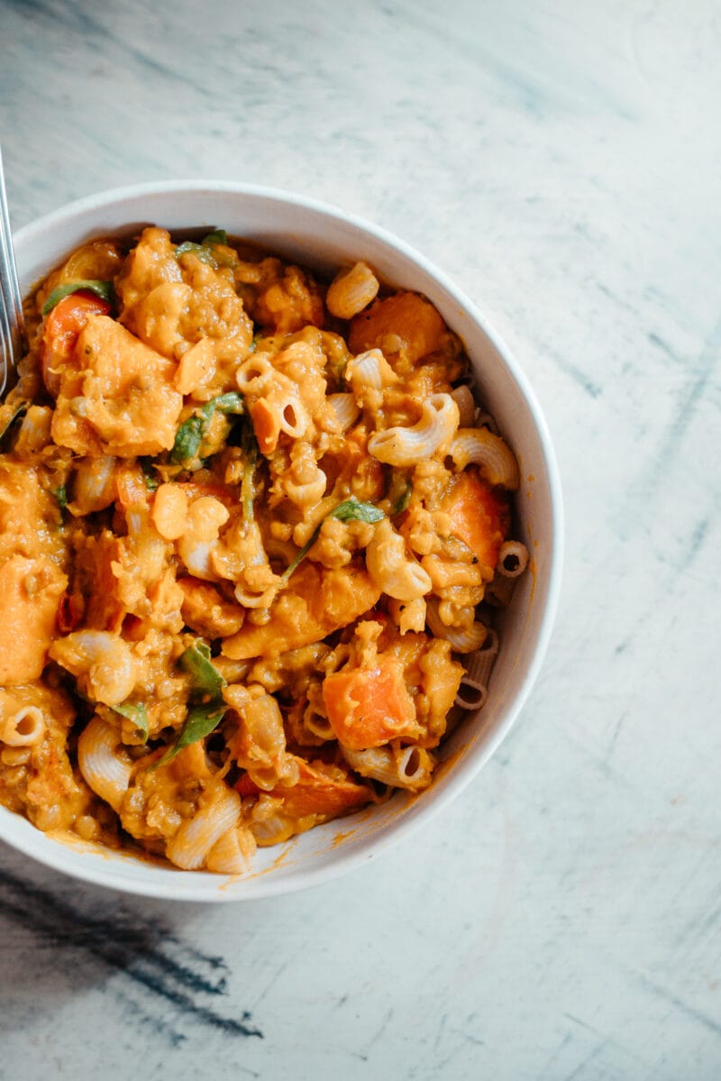 Herbstliches Kürbiscurry mit Pasta